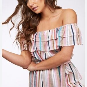 Anco Striped Ruffle Romper Sz 12